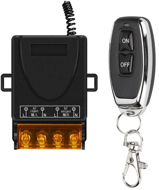 433Mhz 무선 리모컨 스위치 1채널 수신기 컨트롤러 및 2버튼 AC 110V 릴레이 RF, 03 1 Receiver 1 Remote