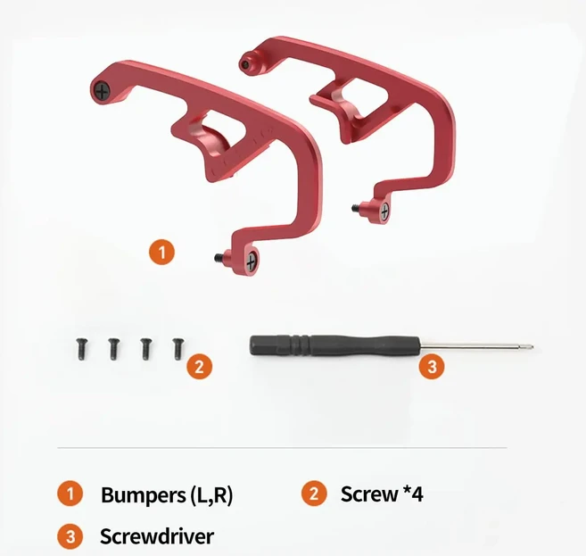 DJI 아바타 2 가드 및 범퍼용 알루미늄 합금 보호 로드 충돌 방지 바 | 짐벌 및 렌즈 가드 | FPV 드론, 01 빨간