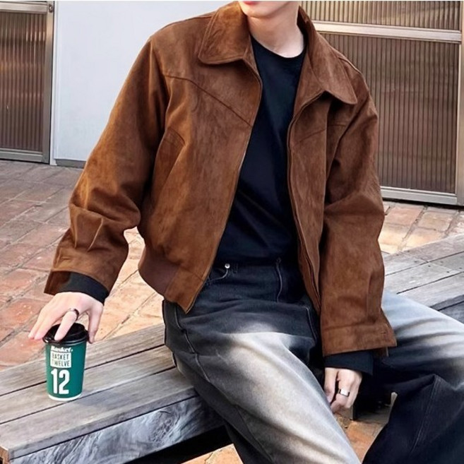 제이딘 스웨이드 양방향 지퍼 자켓