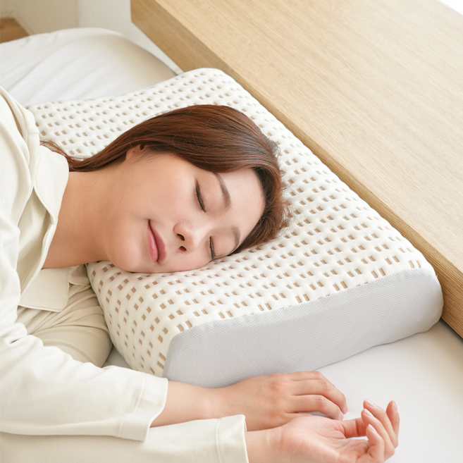라텍스홈 빵베개 낮은 목디스크 거북목 일자목 숙면 경추베개, 1개, 그레이