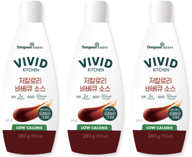 비비드키친 저칼로리 바베큐 소스 280G 1개, 3개