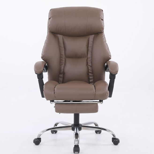 체어스토리 메이 침대형 발받침 중역 사무용 의자, 브라운