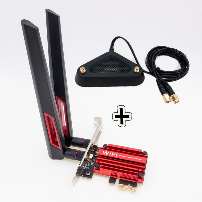 Intel AX210 Pro 電競版 WiFi6 PCI-e 桌上型電腦 12DB, 1個, 網路卡+底座