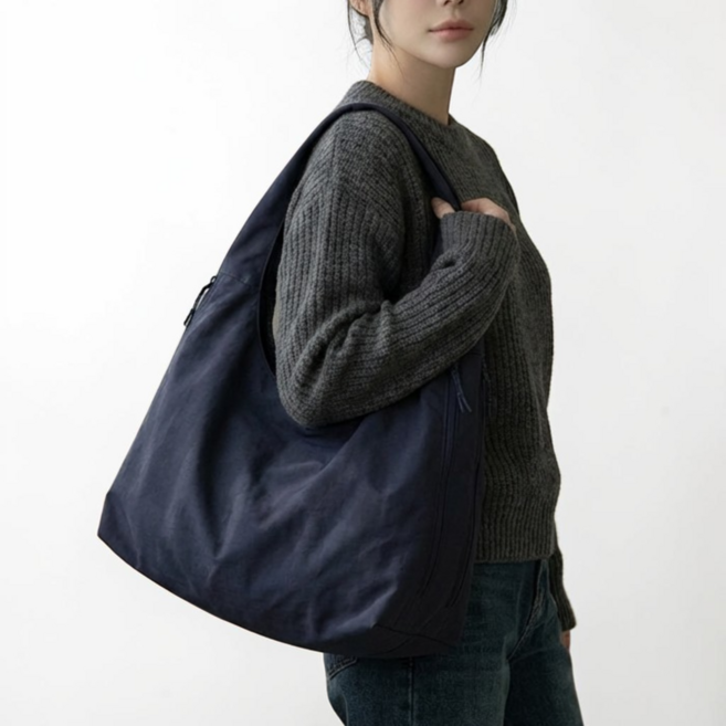 다비즈스퀘어 남녀공용 바스락 대용량 호보백 숄더백