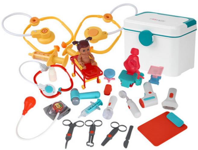 [캐스B] 플레이 함께하는 병원놀이세트 (1094set) 아기인형 청진기 주사기 의사놀이