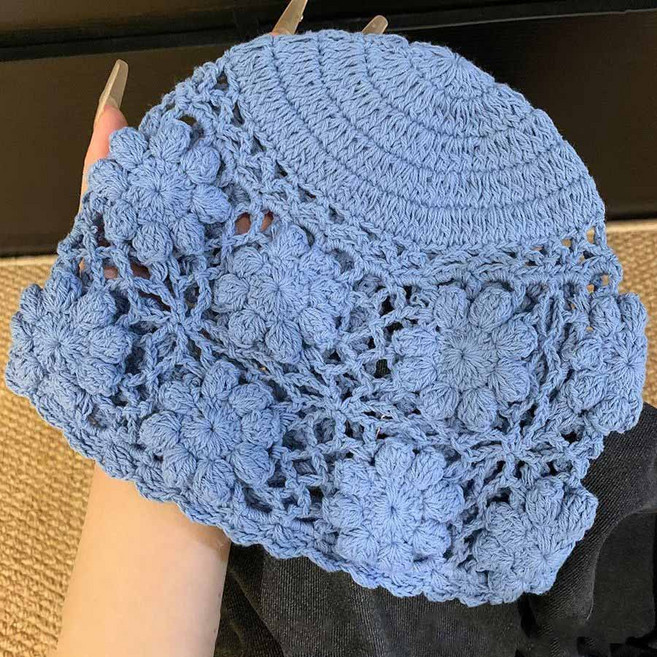 여성 니트 모자 캐주얼 빈티지 모자 니트 스타일 봄 가을 패션 레이스 디자인 YLP