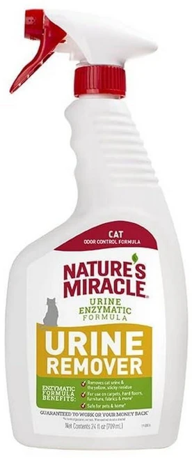 Nature's Miracle 고양이 소변 제거제 709.8ml(24온스) 효소 포뮬러, Nature's Miracle 고양이 소변 제거제, 7, 1, 709ml - 쿠팡