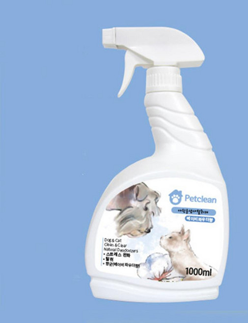 애견 청결 스프레이 파우더향 탈취제 1000ml 강아지오줌 애견용품 배변냄새제거 개냄새제거, 1개