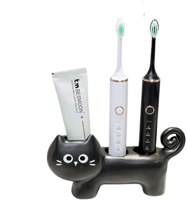 다온느루 고양이 칫솔 치약 거치대, 1개, 블랙캣 거치대