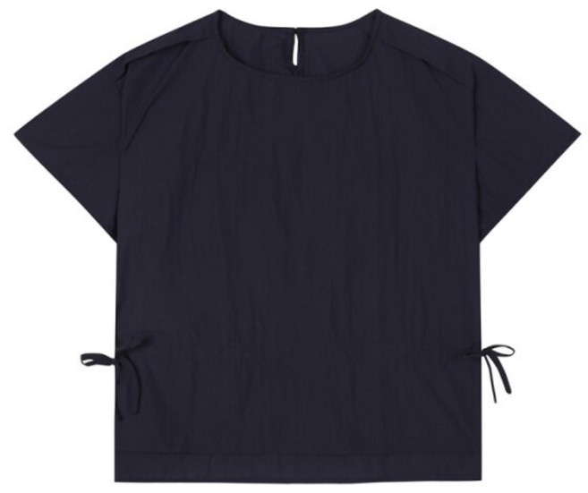 [SI] 나일론 핀턱 스트링 블라우스 (BAG0473)