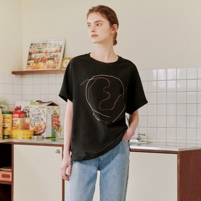 마르조 1종 우븐 져지 티블라우스 블랙