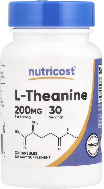 Nutricost l-테아닌 200mg 캡슐 30정, 1개 - 쿠팡