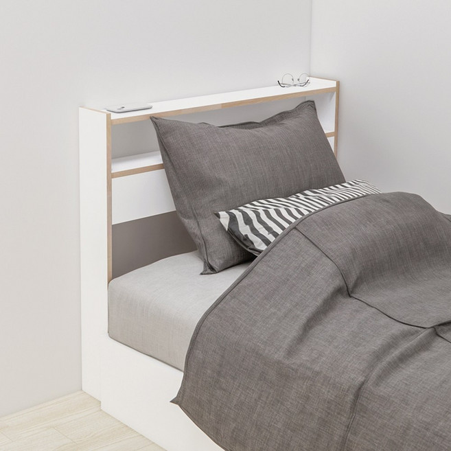 싱글 침대헤드 원목 수납헤드 1000x900 화이트, 단품