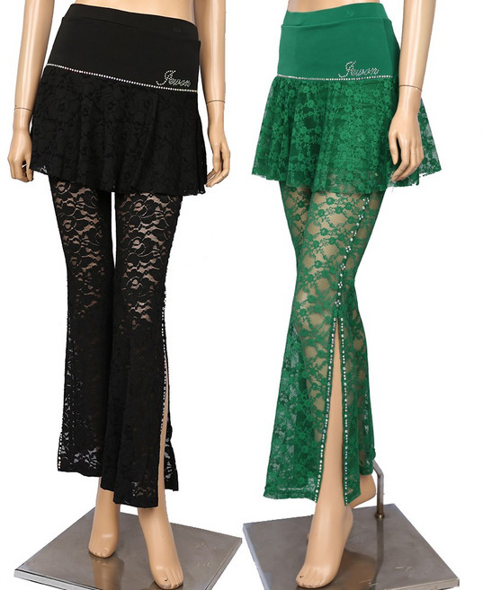 국내제작 노브댄스복 C218-1 라셀트임바지 국산댄스복 스포츠댄스복 댄스티 댄스바지 댄스치마 라인복 라인치마 라인바지 스포츠댄스 라인 웰빙 라틴 모던 밸리 댄스복 단체복 공연복, 녹색