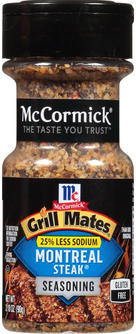 Mccormick 그릴 메이트 0.25 레스 소듐 몬트리올 스테이크, 90g, 1개