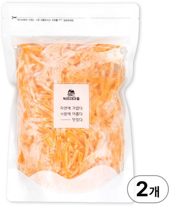 싸리재 깨끗하게 손질한 [ 채썬 맷돌호박 550g (냉동) ] 호박채전 부침개 늙은호박, 2개