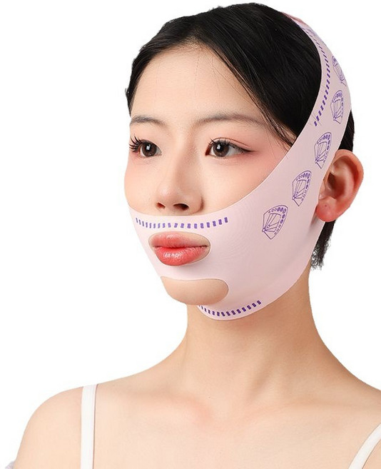 당당 안면비대칭 얼굴리프팅밴드 턱선 이중턱 정리 v라인, 1개, 핑크