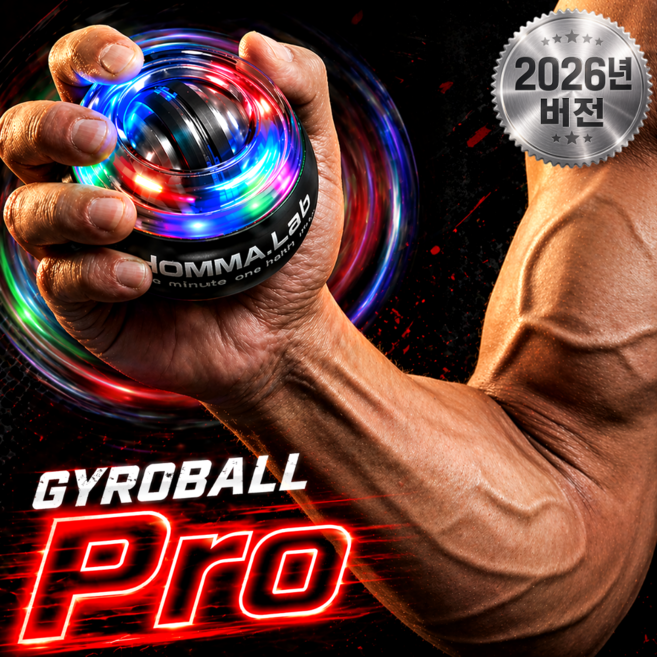 더주부랩 무소음 자이로볼 손목강화 전완근 운동기구, 1개, 블랙