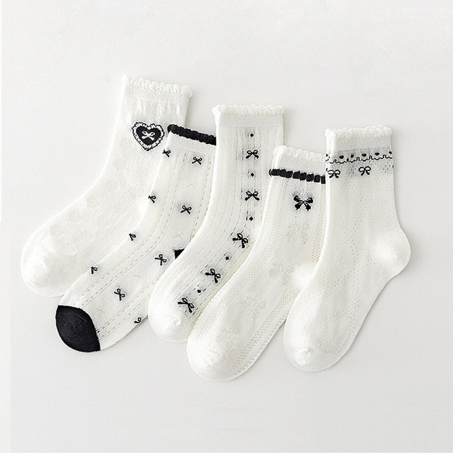 러블리 리본공주 메쉬 아동양말 5종세트 J58