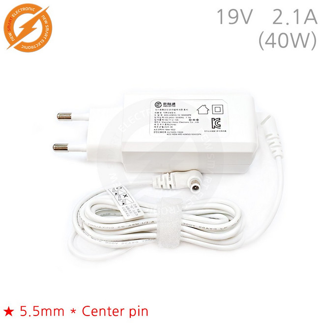 삼성전자 삼성 노트북 NT270E5J (19V 2.1A 40W) 일체형 아답터 충전기 (완벽호환), 본품, 1개