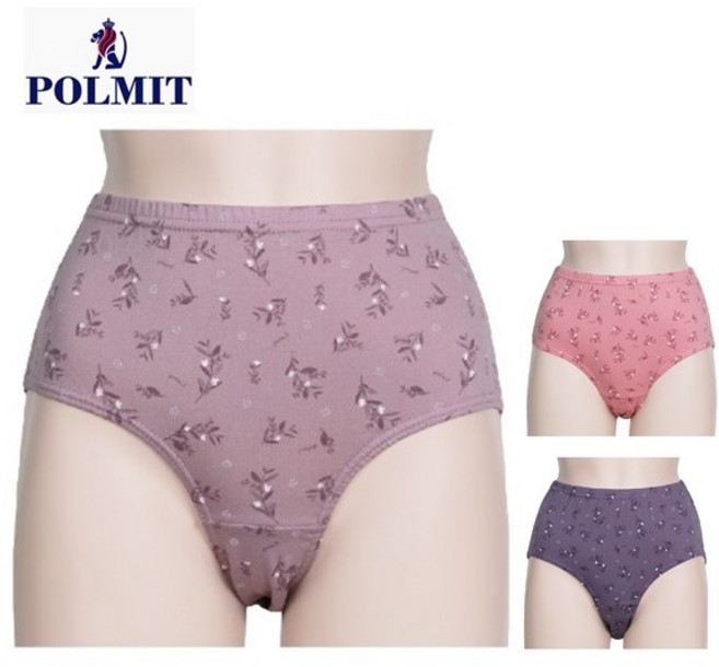 폴밋 디바퀸맥시 여자 순면 실켓 부인용 빅사이즈 삼각팬티 3매 세트 PWP579