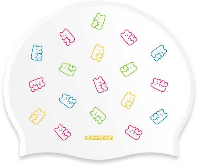 [맥스존] 젤리곰WT 빅사이즈 수모 대형 수모 성인수영모자, 화이트