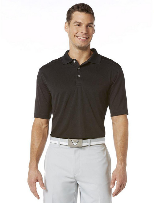 Callaway 남성용 자외선 차단 반팔 코어 퍼포먼스 골프 셔츠 M 블랙 143376