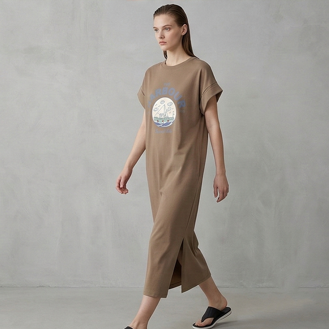 휘잇 여성 반팔 롱원피스 루즈핏 여름 홈웨어 체형커버