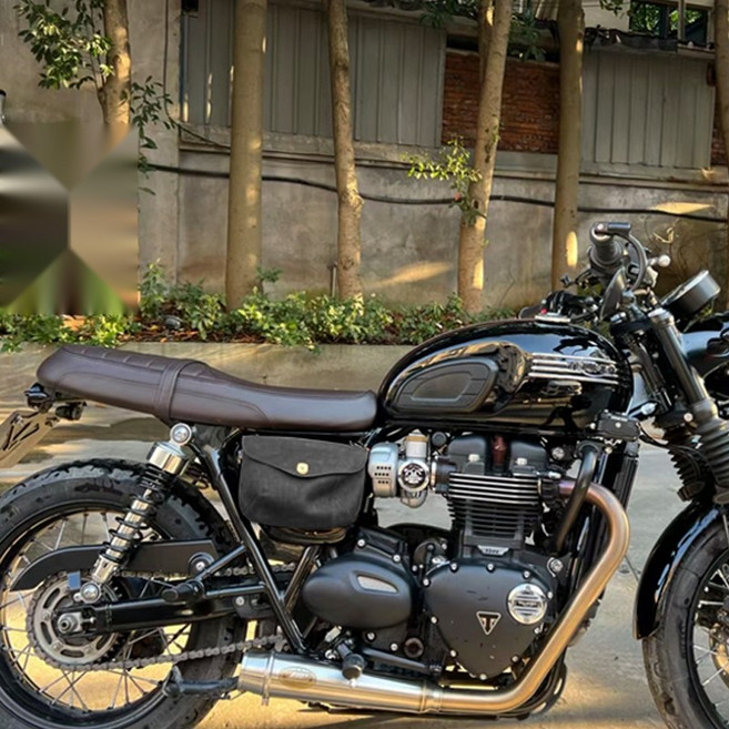 OD 트라이엄프 호환 본네빌T100/T900/T120/스피드트윈 튜닝 커스텀 레트로 사이드백 가방, 5404 블랙