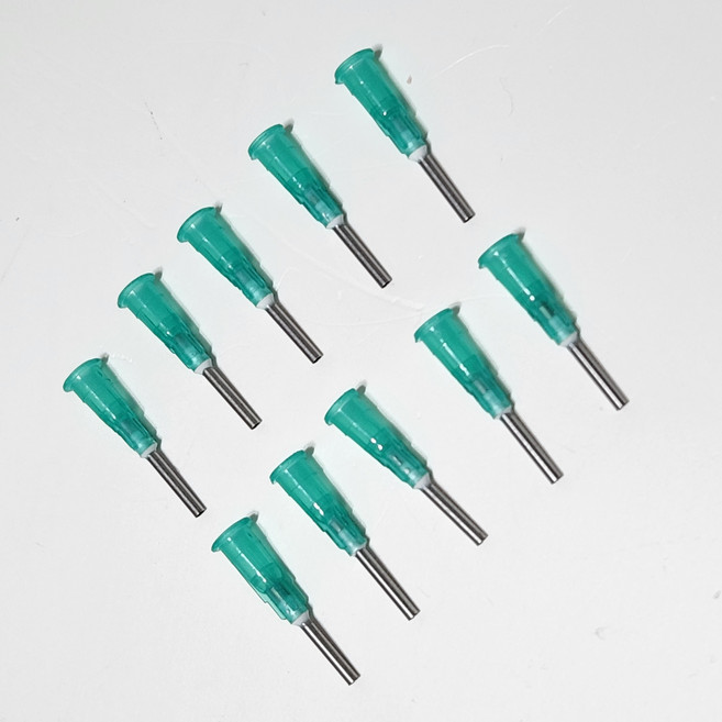 순간접착제 록타이트 401 메탈 노즐(13종 중 택1 / 10개입) 14G 15G 16G 18G 19G 20G 21G 22G 23G 24G 25G 26G 27G), 14G [그린] 10개