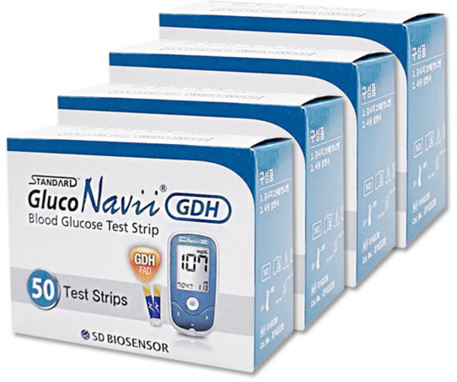 에스디바이오센서 스탠다드 글루코나비 GDH 혈당측정검사지, 4개, 50개입