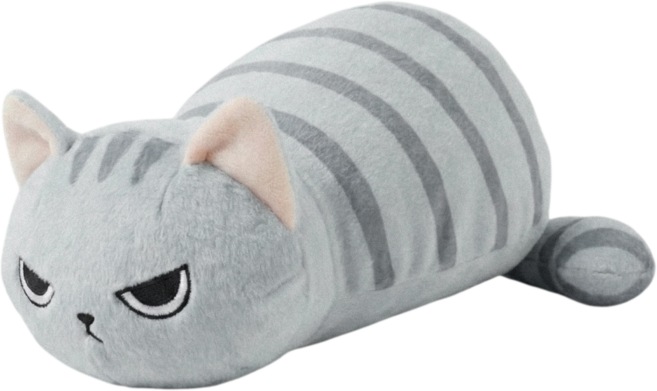 모로 보들보들 귀여운 고양이 인형 필통 파우치 캐릭터 필통, 회색 고등어 냥이, 1개