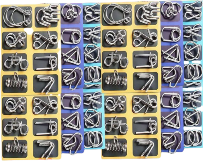 장난감 개발 메탈 와이어 고리풀기 퍼즐 최대조합 64조 32종세트, 1세트, 64조합 32쌍, 64피스