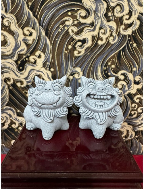 京綸 Q版風獅爺 石雕擺設