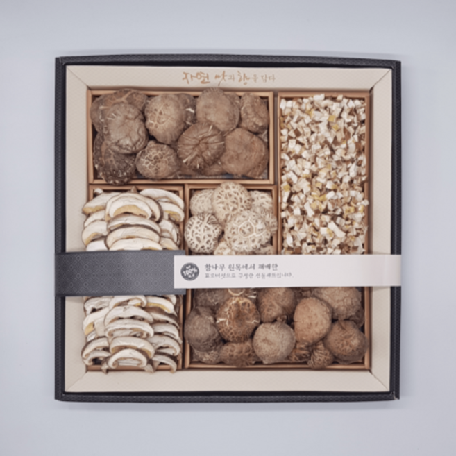 참나무 원목에서 재배한 100% 국내산 표고버섯 한아름 430g 추석 선물세트