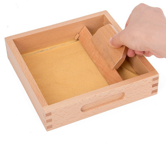 E3I 刮沙箱 蒙氏教具 木質沙盤 兒童早教玩具 寫字畫練習 商檢合格, 1個