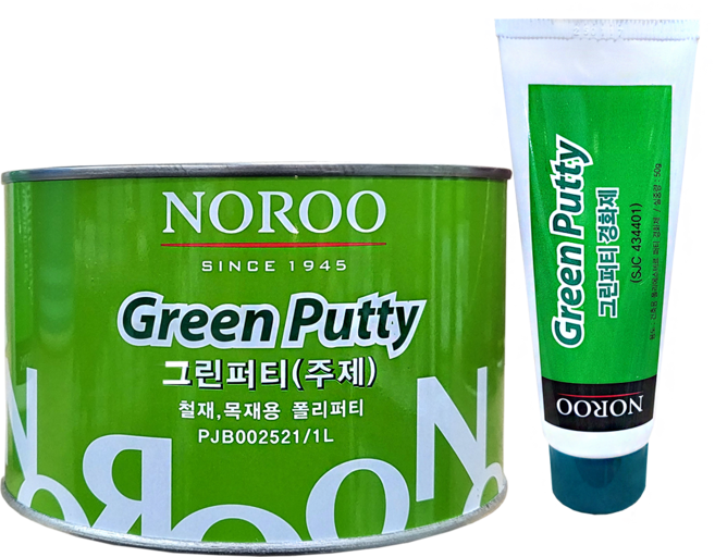 그린퍼티 2액형 1L 목재 / 철재 / 차량 보수 / 크랙 메꿈, 1개
