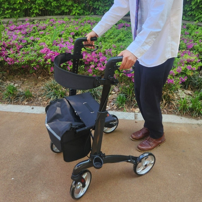 카본 어르신보행기 DREAM 접이식 실외 할머니유모차 노인보행보조기 장기요양 복지용구, 블랙, 요양등급 본인부담금 6%, 1개