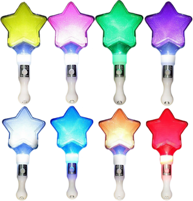 LED 氣氛棒 演唱會手燈 發光棒 多色漸層 閃光棒, 五角星發光棒（顏色隨機）, 1個