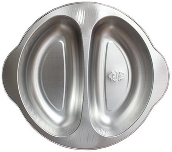 [한라비] 2in1 일회용 알루미늄 반반냄비 샤브샤브 훠궈 마라 반반 냄비 용기 (KJ-330)_1개, 1개, 1개입