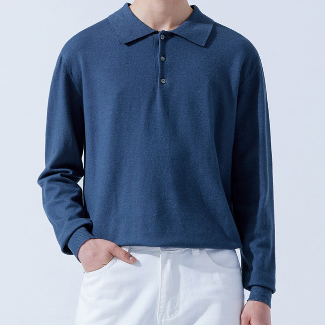 소프트 워셔블 오버핏 긴팔 카라니트 (OC008)