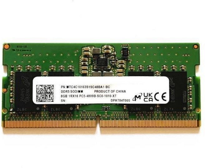 마이크론 노트북용 메모리 DDR5 SODIMM 8GB PC5-5600B, 8GB 노트북용
