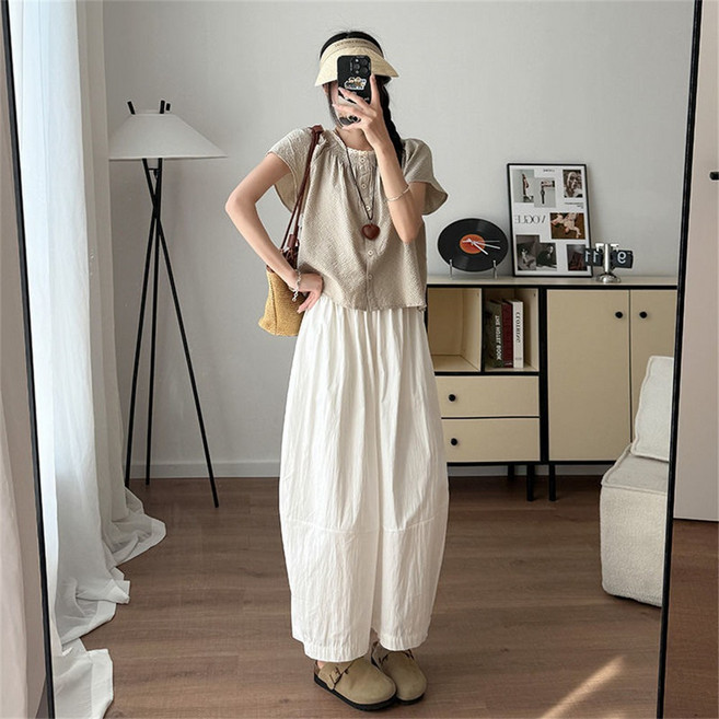 휠렉스 여성 루즈핏 데일리 베이직 베기바지 PY71