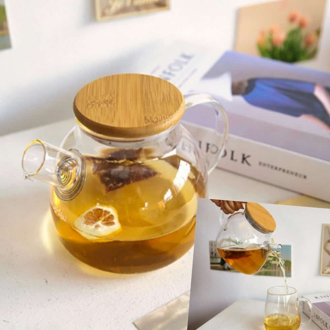 해결사의잡화점 직화 내열유리 티포트 1000ML 강화유리티포트 내열유리티포트