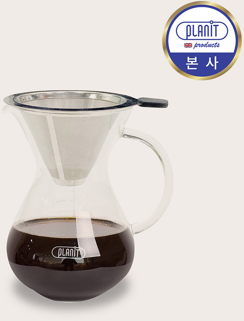 플랜잇 커피용품 핸드드립세트 필터리스 커피 드리퍼, 스텐유리드리퍼, 1개