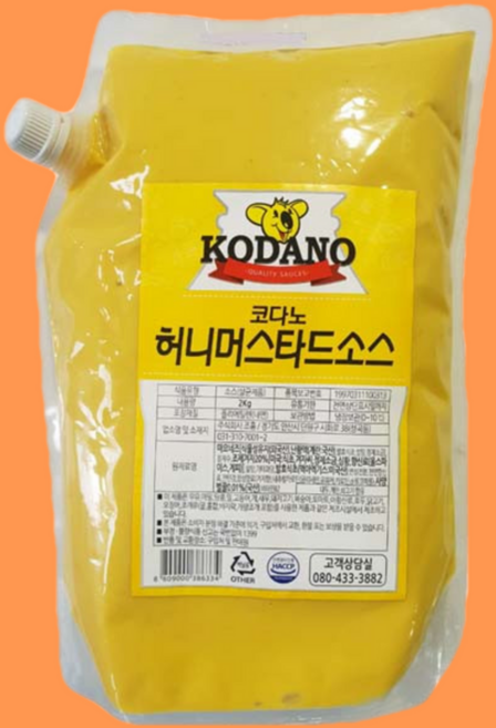 코다노 허니머스타드소스 2KG BOX, 5개