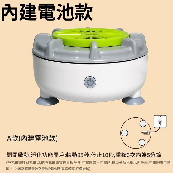 海豐豐富生活 羥基離子淨化渦輪蔬果清洗機 IPX7防水 五分鐘快速清潔, USB充電款【轉動+震動+淨化】