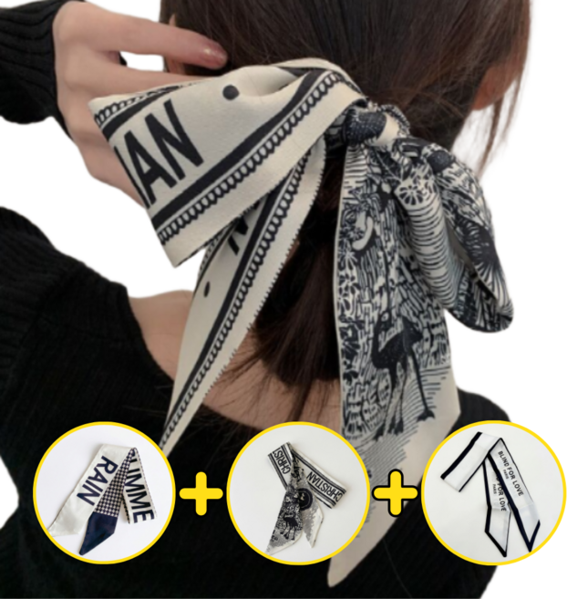 원플릭 실크촉감 트윌리 슬림스카프