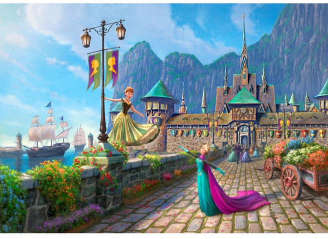 [듀얼라이프] 뉴 디즈니 킨케이드 캔버스형 보석십자수 4050, 1개, 09.킨케이드 겨울왕국