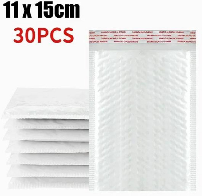 다기능 흰색 버블 봉투 가방 잡지 줄 지어 메일러 셀프 인감 방수 폼 버블 메일러에 대한 포장 가방, [11] 11x15cm 30PCS